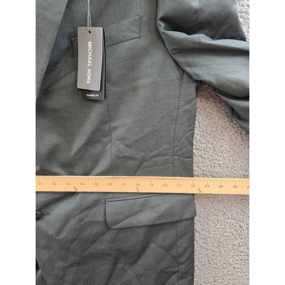Michael Kors Classic-Fit Wool-Blend Suit Separate Jacket Men's 46R Olive L/S